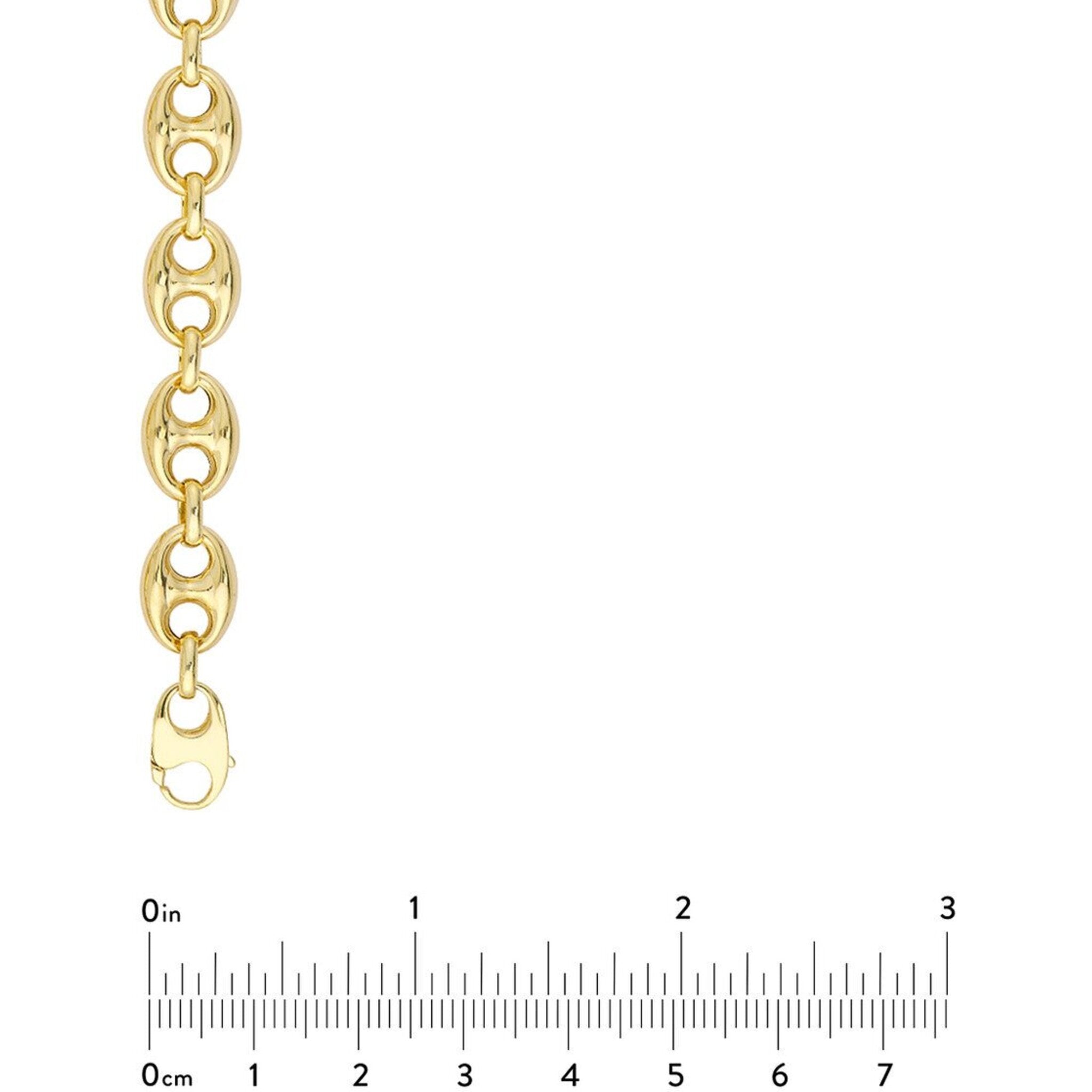 Olas d'Oro 7.50" Bracelet - 14K Yellow Gold 10mm Puff Mariner Chain with Fancy Oval Lobster Lock