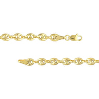 Olas d'Oro 7.50" Bracelet - 14K Yellow Gold 4.5mm Puff Mariner Chain with Lobster Lock