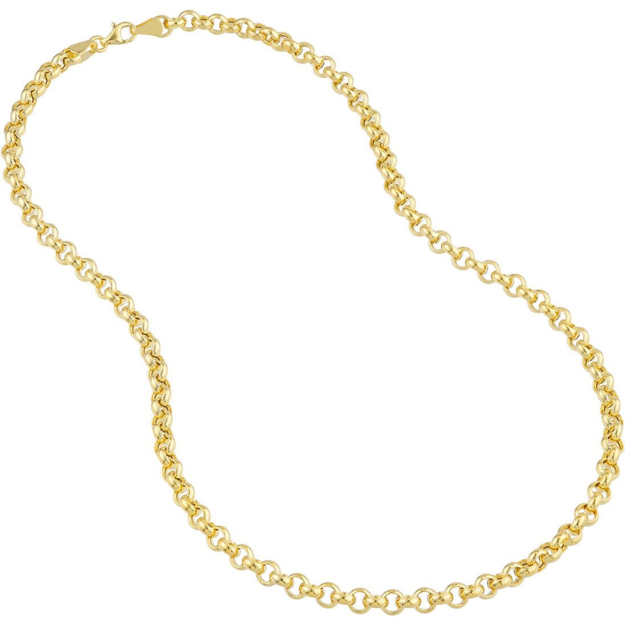 Olas d'Oro 7.50" Bracelet - 14K Yellow Gold 5.2mm Hollow Rolo Chain with Pear Lobster Lock