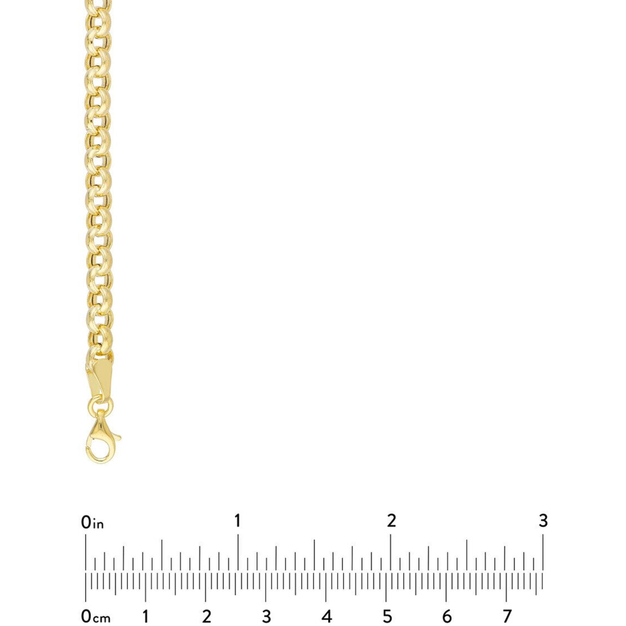 Olas d'Oro 7.50" Bracelet - 14K Yellow Gold 5.2mm Hollow Rolo Chain with Pear Lobster Lock