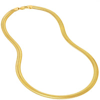 Olas d'Oro 7.50" Bracelet - 14K Yellow Gold 6.40mm Hollow Diamond Cut Snake Chain with Lobster Lock