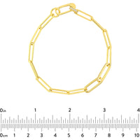 Olas d'Oro 7.5" Bracelet - 14K Yellow Gold Diamond Paper Clip Link Bracelet