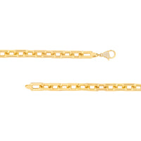 Olas d'Oro 7.75" Bracelet - 14K Yellow Gold Chunky Paper Clip Bracelet with Diamond Lock