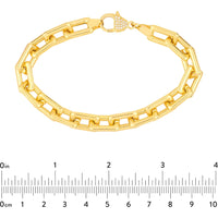 Olas d'Oro 7.75" Bracelet - 14K Yellow Gold Chunky Paper Clip Bracelet with Diamond Lock