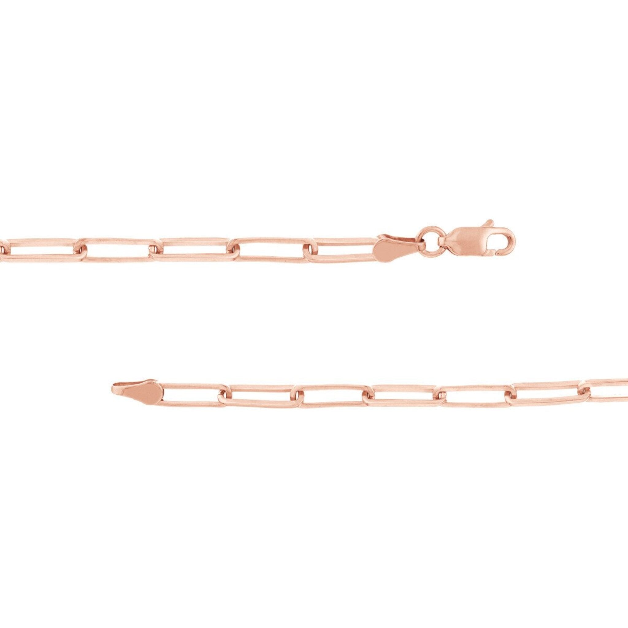 Olas d'Oro 8" Bracelet - 14K Rose Gold 3.80mm Designer Long Link Chain