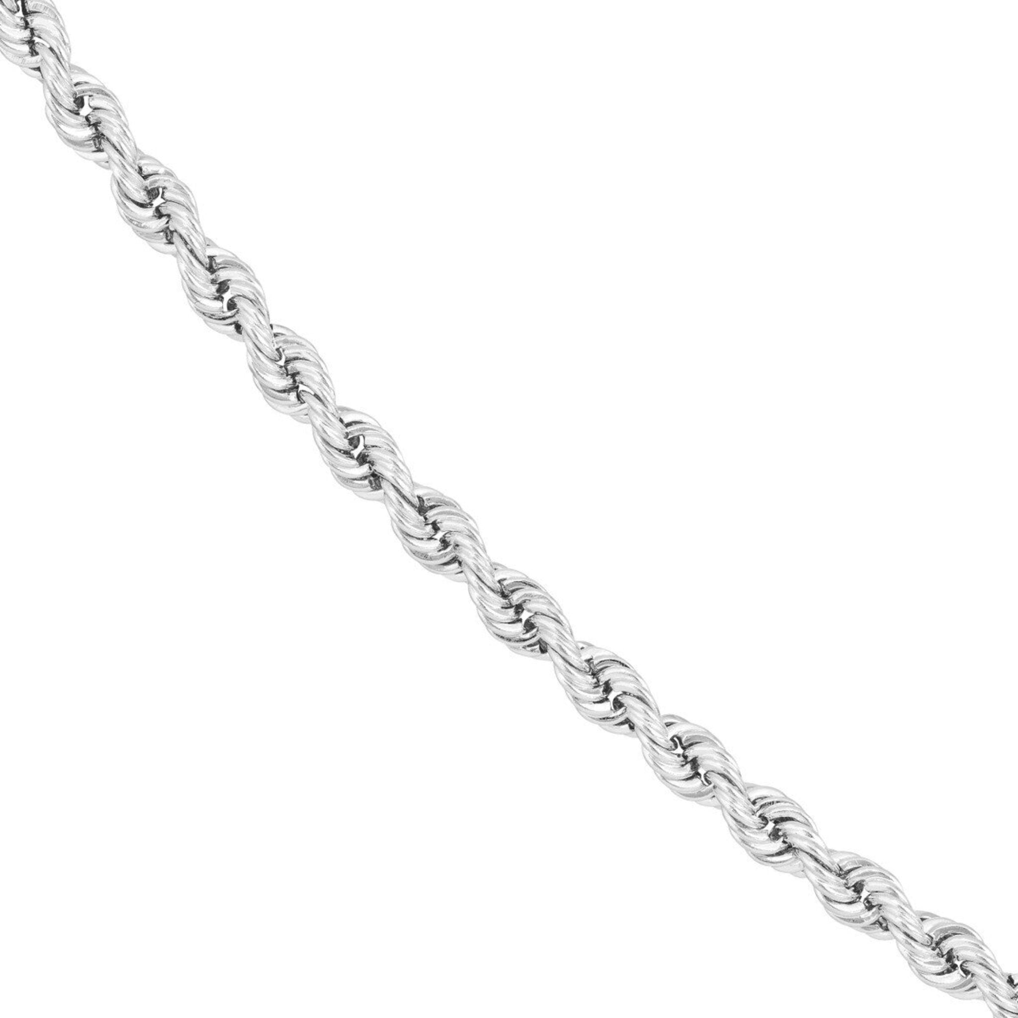 Olas d'Oro 8" Bracelet - 14K White Gold 2.9mm Light Rope Chain with Lobster Lock