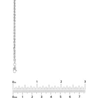 Olas d'Oro 8" Bracelet - 14K White Gold 2.9mm Light Rope Chain with Lobster Lock