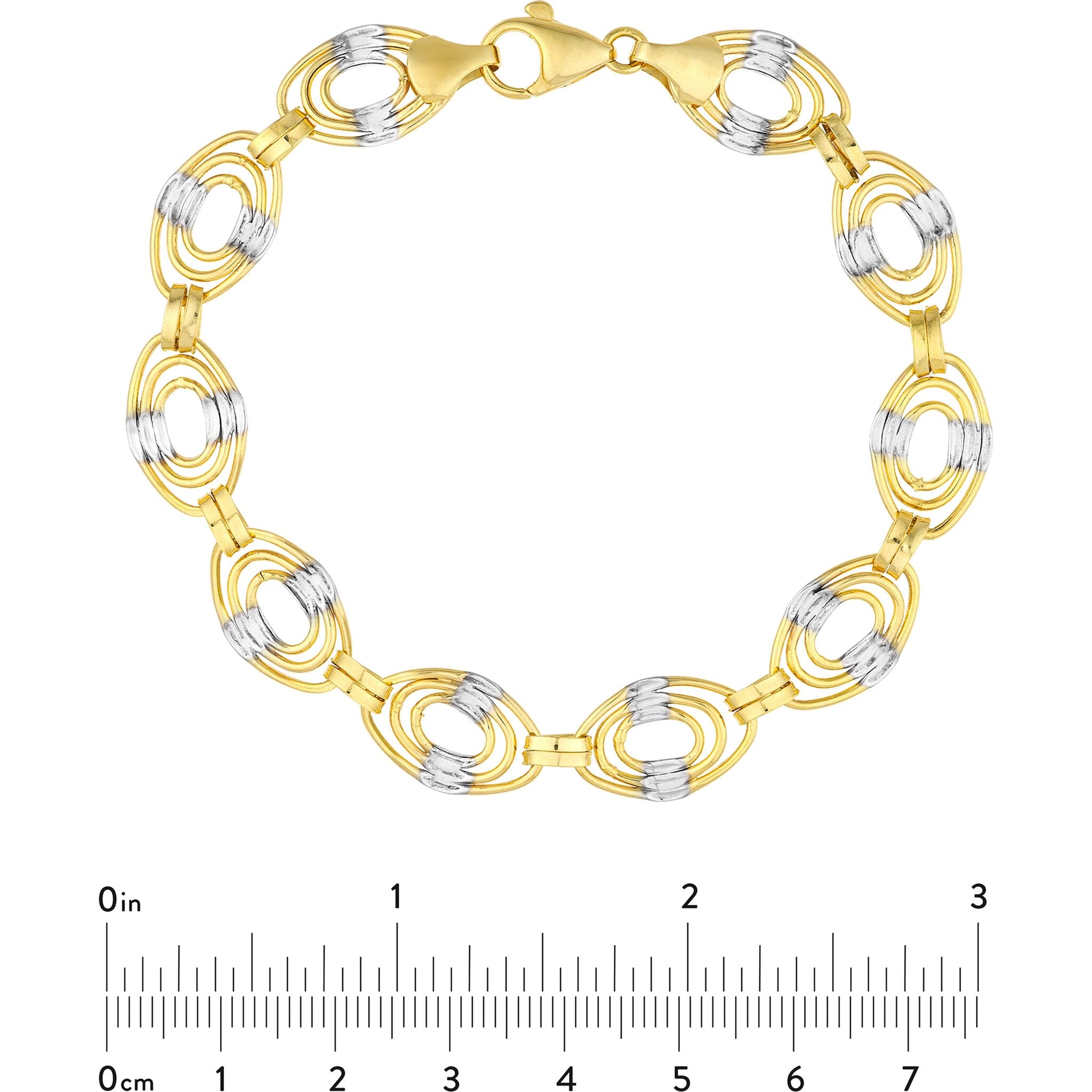 Olas D'oro 7.5 Bracelet - 14K Yellow Gold Heart Charm on Oval Rolo Chain Bracelet