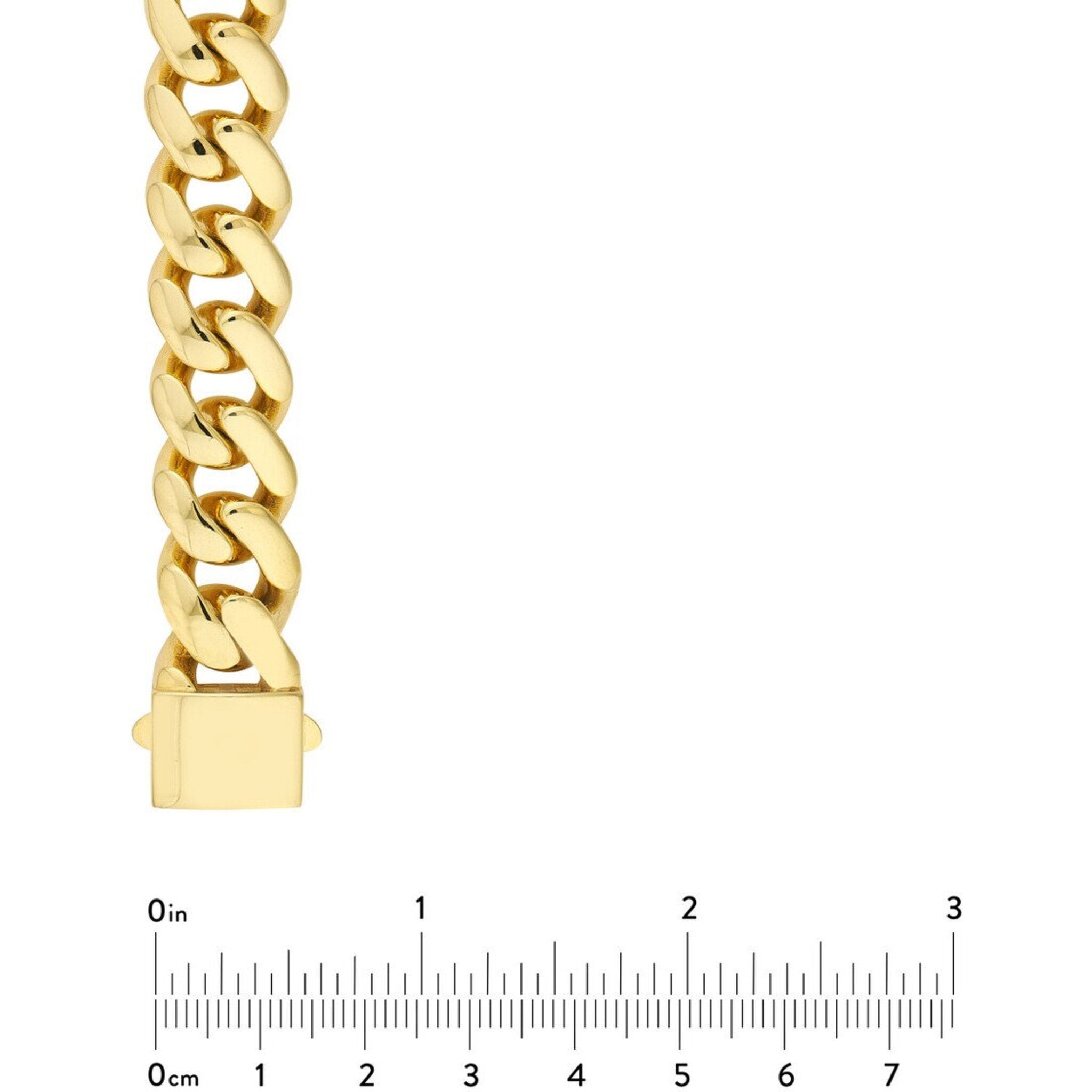 Olas d'Oro 9.25" Bracelet - 10K Yellow Gold 13.80mm Miami Cuban Box Lock