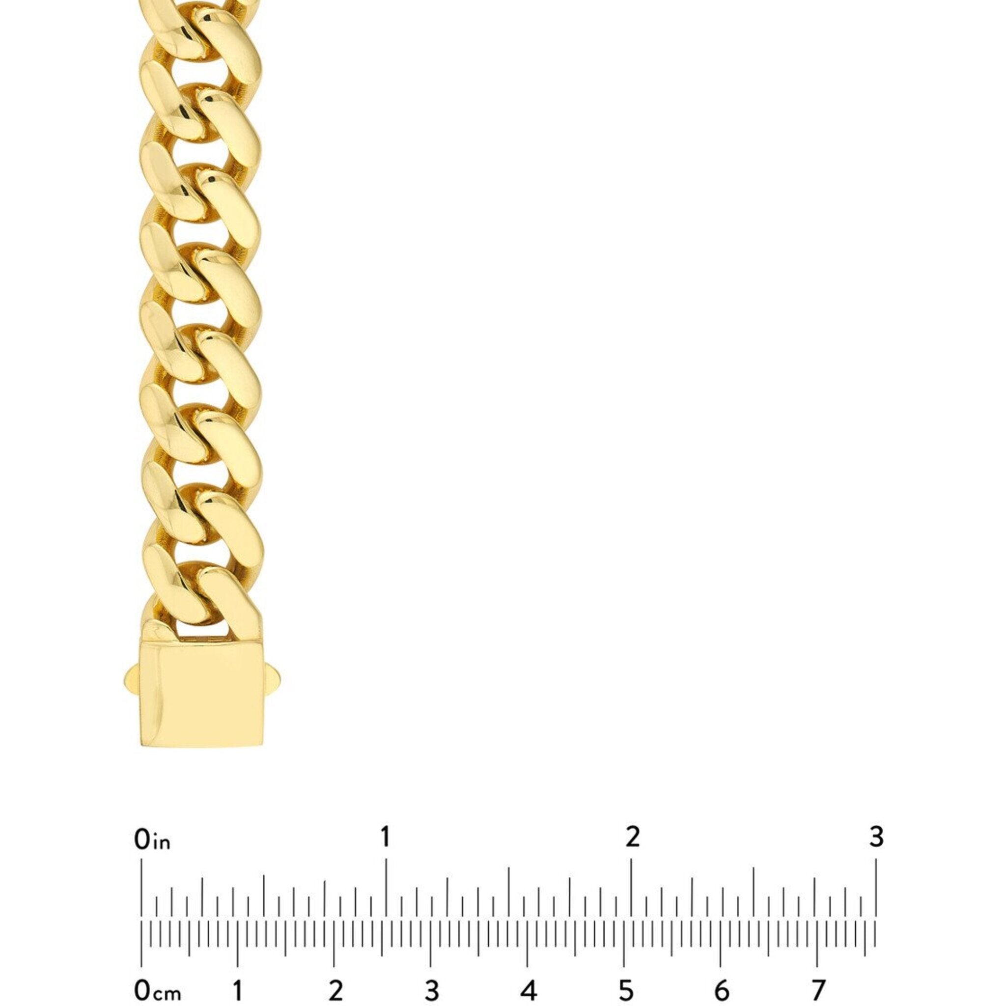 Olas d'Oro 9.25" Bracelet - 18K Yellow Gold 12.80mm Miami Cuban Box Lock