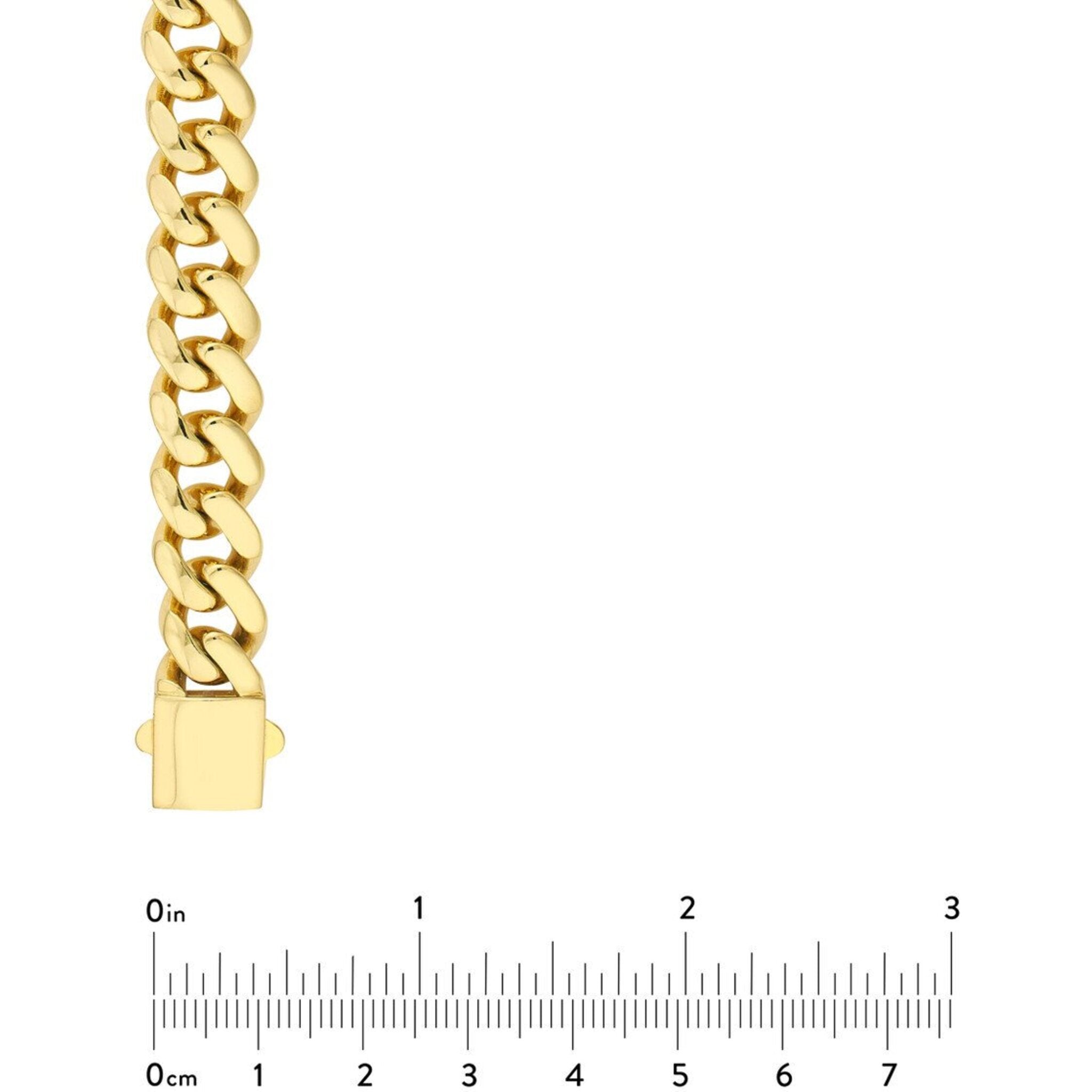 Olas d'Oro 9.75" Bracelet - 10K Yellow Gold 10.80mm Miami Cuban Box Lock