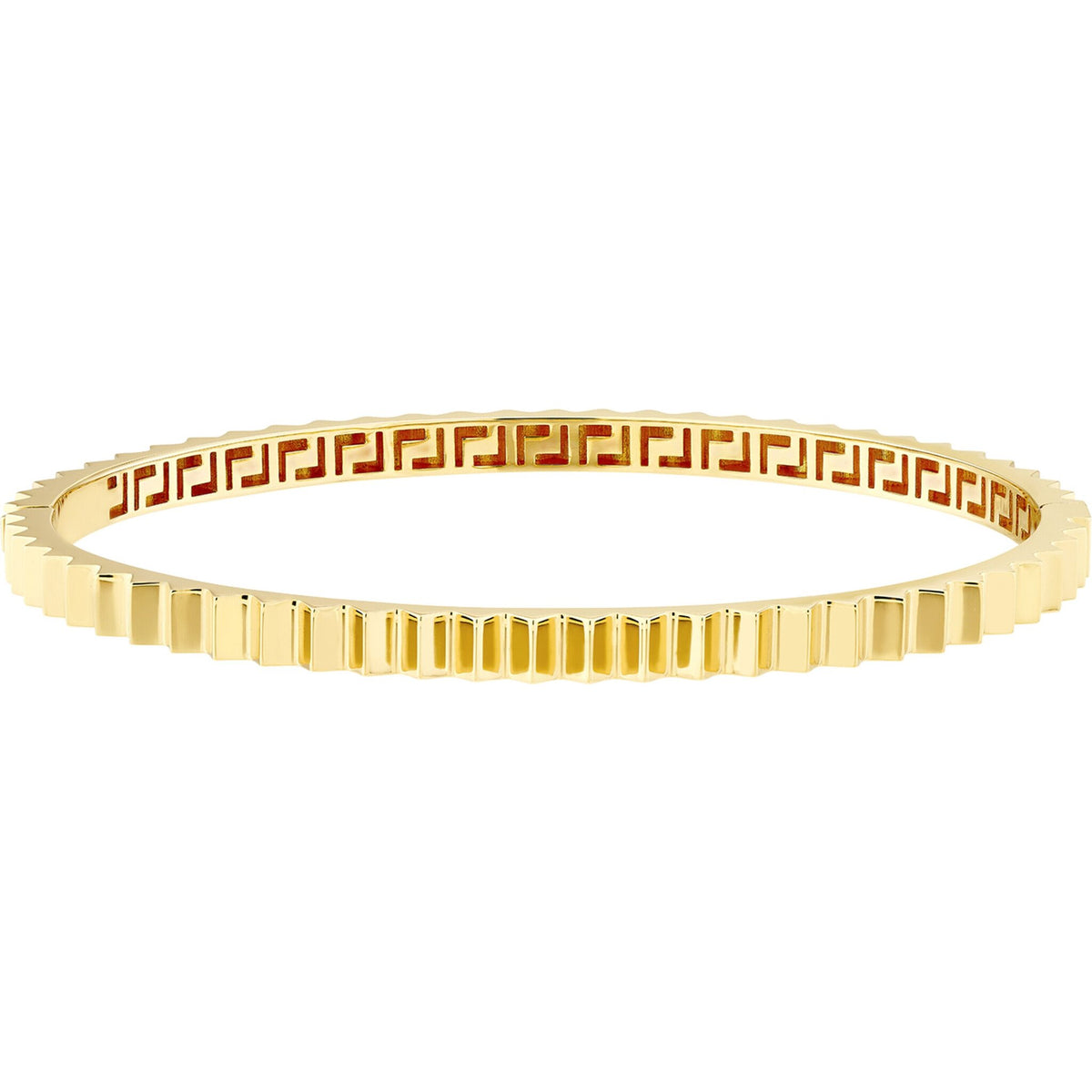 Olas d'Oro Bracelet - 14K Yellow Gold Fluted Hinge Bangle Bracelet
