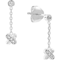 Olas d'Oro Earrings - 14K White Gold Diamond XO Drop Earrings