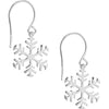 Olas d'Oro Earrings - 14K White Gold Polished Snowflake Earrings on Fish Hook