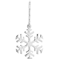 Olas d'Oro Earrings - 14K White Gold Polished Snowflake Earrings on Fish Hook