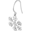 Olas d'Oro Earrings - 14K White Gold Polished Snowflake Earrings on Fish Hook