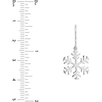 Olas d'Oro Earrings - 14K White Gold Polished Snowflake Earrings on Fish Hook