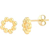 Olas d'Oro Earrings - 14K Yellow Gold Bead Circle Stud Earrings