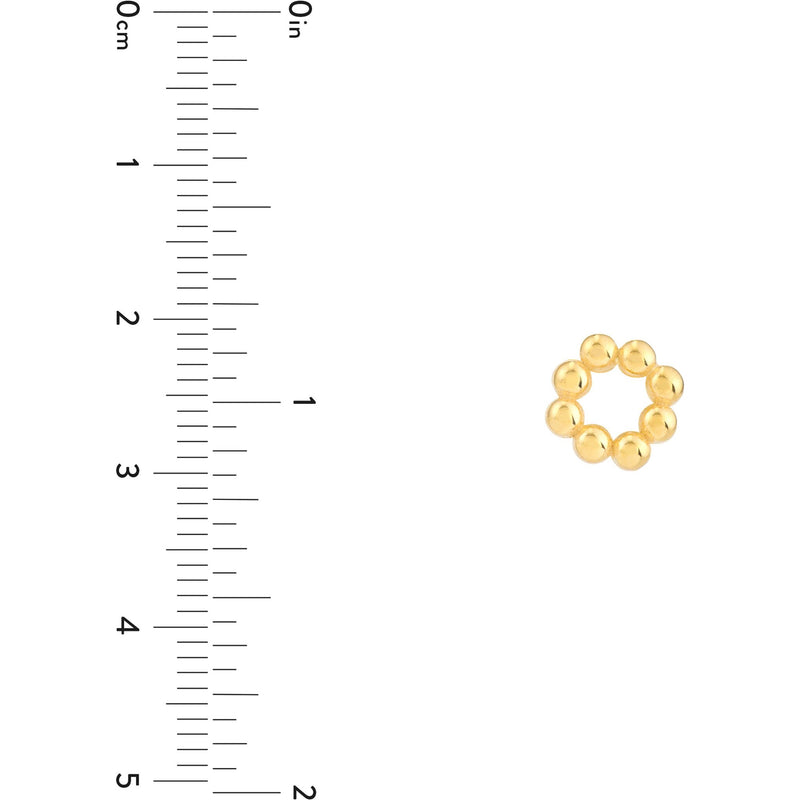 Olas d'Oro Earrings - 14K Yellow Gold Bead Circle Stud Earrings