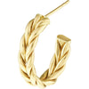 Olas d'Oro Earrings - 14K Yellow Gold Braided J Hoop Earrings