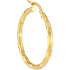 Olas d'Oro Earrings - 14K Yellow Gold Brick Hoop Earrings