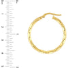 Olas d'Oro Earrings - 14K Yellow Gold Brick Hoop Earrings