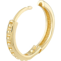 Olas d'Oro Earrings - 14K Yellow Gold Channel Beads Hoops