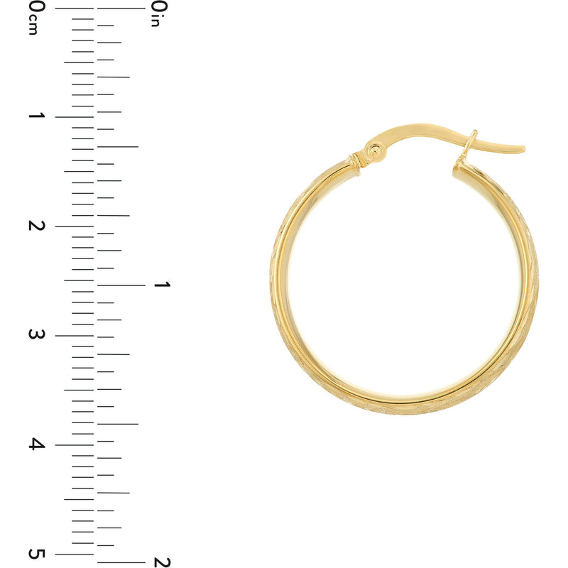 Olas d'Oro Earrings - 14K Yellow Gold Cobblestone Hoop Earrings