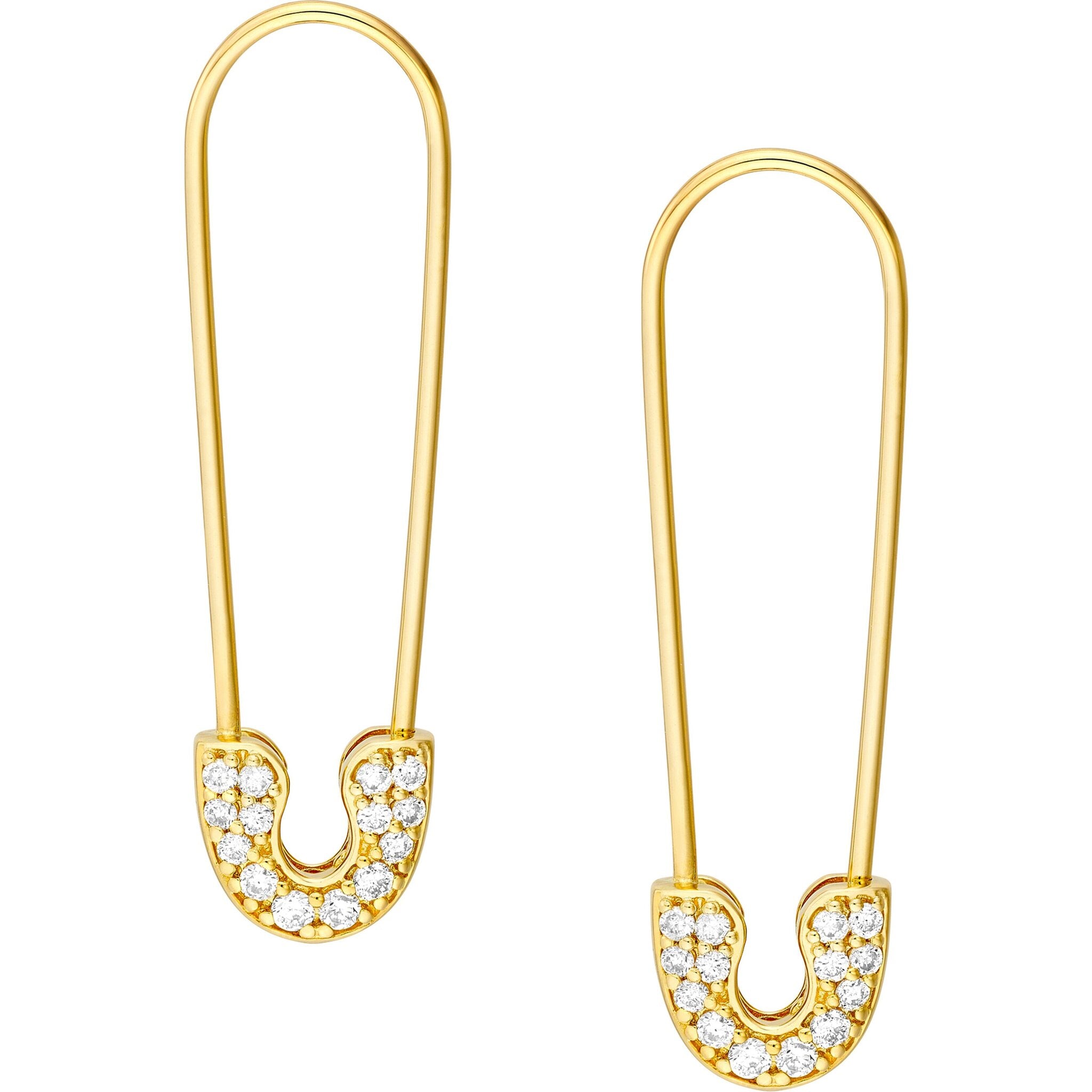 Luxe 14K Gold Plated Safety Pin Earrings