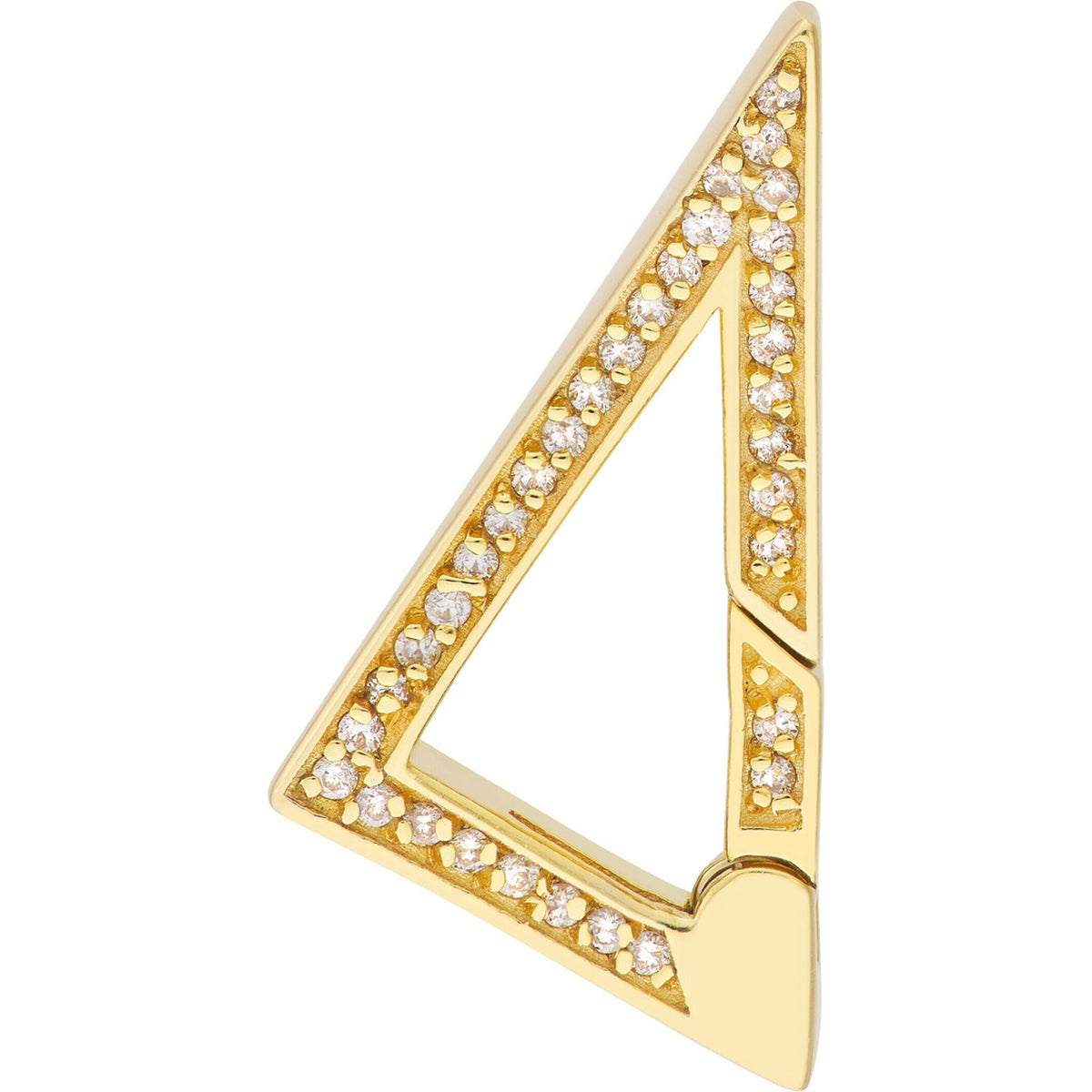Olas d'Oro Earrings - 14K Yellow Gold Diamond Triangle Push Lock