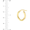 Olas d'Oro Earrings - 14K Yellow Gold Fluted Oval Hoop Earrings