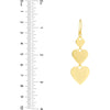 Olas d'Oro Earrings - 14K Yellow Gold Graduating Triple Heart Earrings