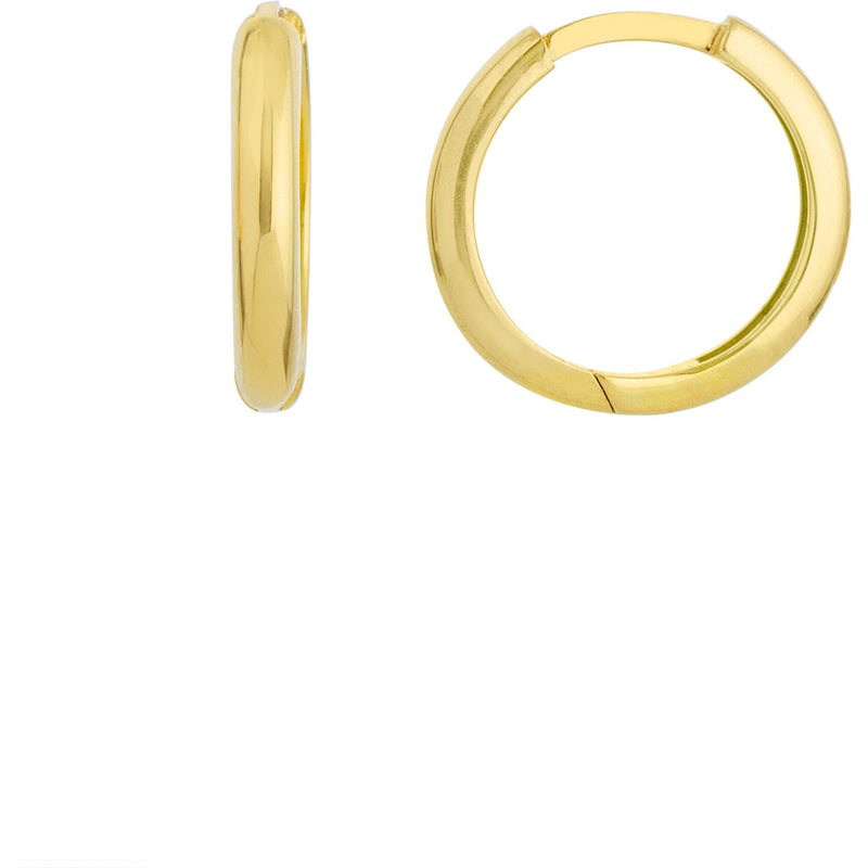 Olas d'Oro Earrings - 14K Yellow Gold Medium Huggie Earrings