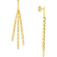 Olas d'Oro Earrings - 14K Yellow Gold Multi-Strand Valentino Chain Dangle Earrings