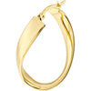 Olas d'Oro Earrings - 14K Yellow Gold Oval Waved Polished Hoops