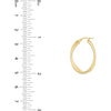 Olas d'Oro Earrings - 14K Yellow Gold Oval Waved Polished Hoops