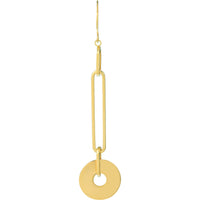 Olas d'Oro Earrings - 14K Yellow Gold Paper Clip Chain and Disk Drop Earrings