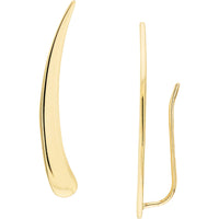 Olas d'Oro Earrings - 14K Yellow Gold Polished Climber Earrings