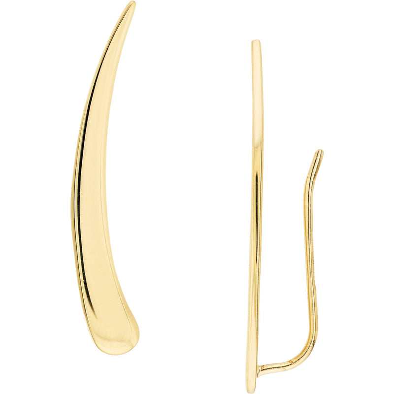 Olas d'Oro Earrings - 14K Yellow Gold Polished Climber Earrings