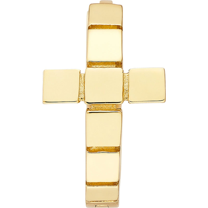 Olas d'Oro Earrings - 14K Yellow Gold Segmented Cross Huggies