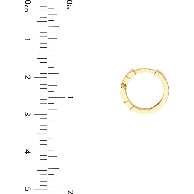 Olas d'Oro Earrings - 14K Yellow Gold Segmented Cross Huggies