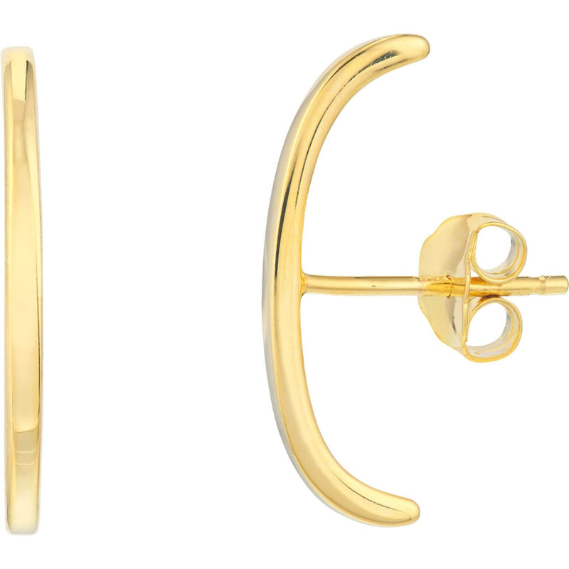 Olas d'Oro Earrings - 14K Yellow Gold Slim-Line Stud Earrings