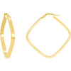 Olas d'Oro Earrings - 14K Yellow Gold Square Hoop Earrings