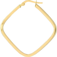 Olas d'Oro Earrings - 14K Yellow Gold Square Hoop Earrings