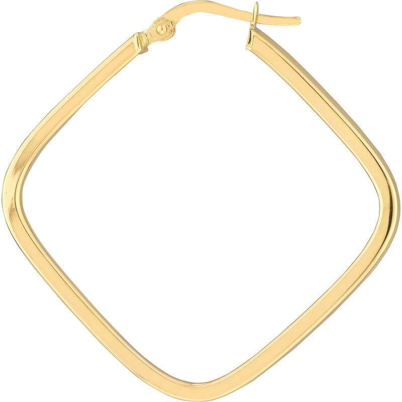 Olas d'Oro Earrings - 14K Yellow Gold Square Hoop Earrings