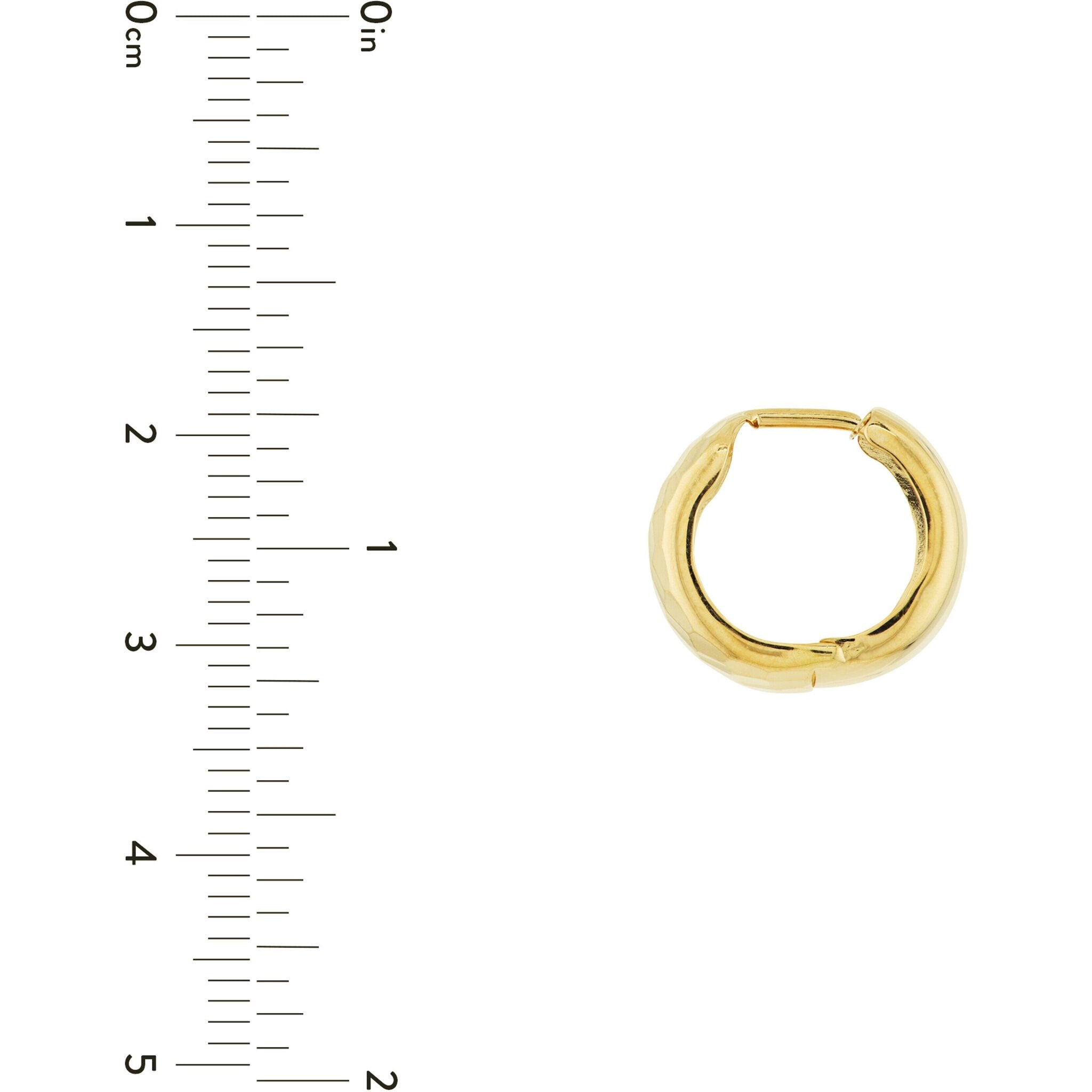 Olas d'Oro Earrings - 14K Yellow Gold Textured Huggie Wide