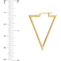 Olas d'Oro Earrings - 14K Yellow Gold Triangle Hoops