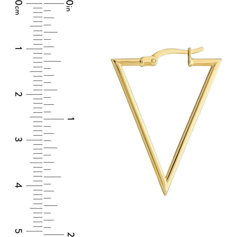 Olas d'Oro Earrings - 14K Yellow Gold Triangle Hoops