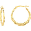 Olas d'Oro Earrings - 14K Yellow. Gold Twisted Hoop Earrings