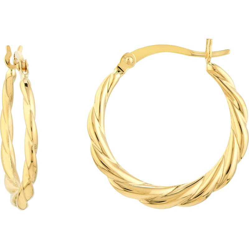 Olas d'Oro Earrings - 14K Yellow. Gold Twisted Hoop Earrings